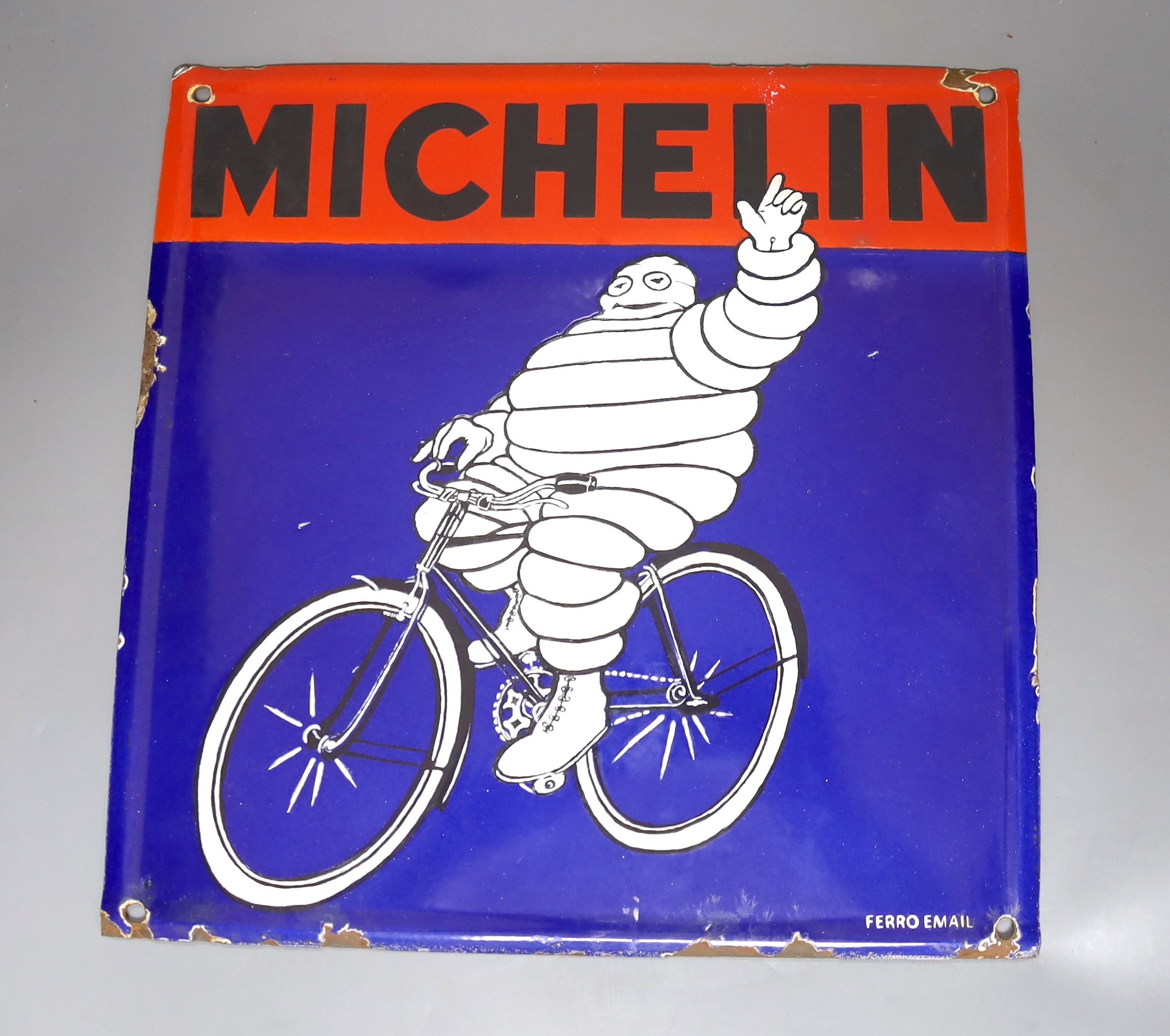 A Michelin enamel sign, 30 x 30cm